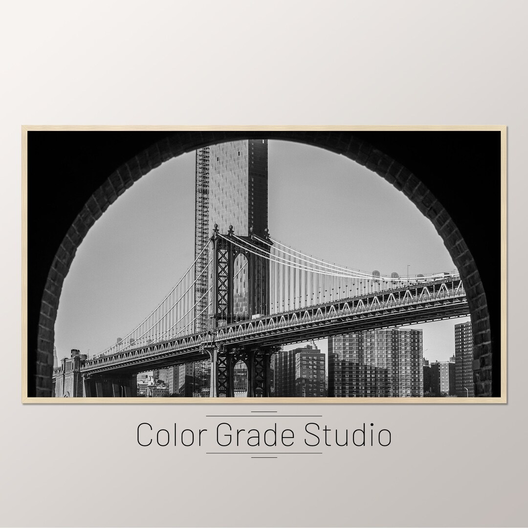 New York Frame TV Art Black White Photo New York Digital Etsy
