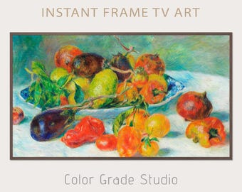Arte para Samsung Frame TV, Pintura Vintage, Natureza Morta de Renoir, Download Digital, Clássicos da Arte