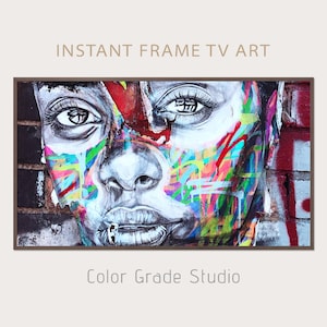 Frame TV Art Abstract, Street Art Graffiti, Black Street Art Digital Download, Samsung Frame TV