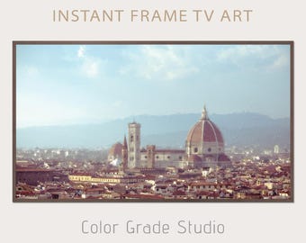 Arte para TV con marco de Florencia, pintura al óleo digital, foto artística de una ciudad italiana, descarga de marco para TV Samsung