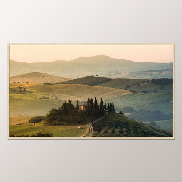 Samsung Art TV Frame, Tuscany Italy Digital Oil Painting, Italian Photo Landscape TV Frame Instant Download