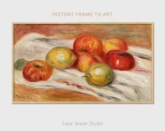 Arte para televisores Samsung Frame, arte vintage de Renoir, pintura al óleo de naturaleza muerta, descarga digital.