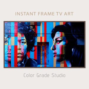 Frame TV Art Abstract, Street Art Graffiti, Jim Morrison, Jimi Hendrix, Amy Winehouse Mural Street Collage Digital Download