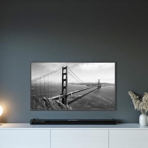 Marco para TV del Puente Golden Gate de San Francisco, descarga digital de marco artístico para TV Samsung, pintura digital en blanco y negro imagen 8