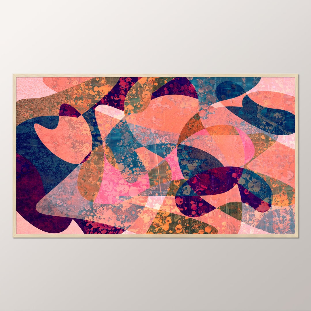Samsung TV Frame Abstract Design, Download TV Frame Image Pink Blue