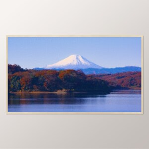 Samsung TV Art Frame, Digital Oil Painting Mount Fuji, Japan Landscape Instant Download, Volcano Asia Frame TV Download