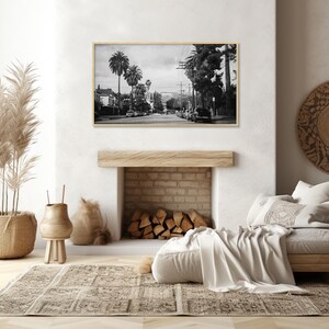 Hollywood TV Frame, Samsung TV Art Frame Digital Download, Los Angeles Black And White Digital Painting, US California Samsung Frame image 8