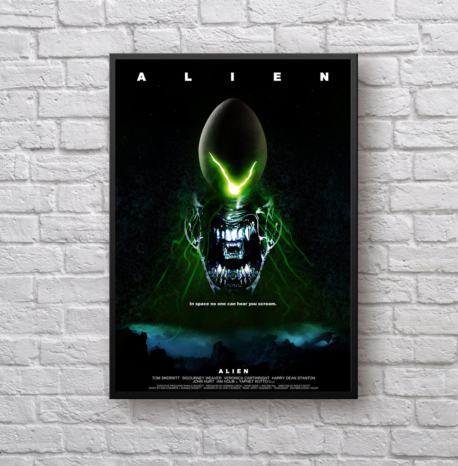Alien in Space No One Can Hear You Scream Cover Poster Artwork | Etsy