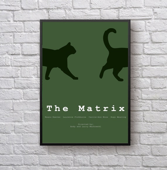 The Matrix the Black Cat Minimal Artwork Movie Poster | Etsy
