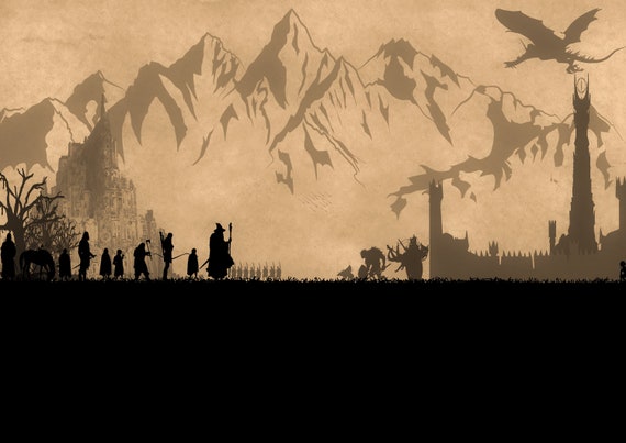 The Lord of the Rings Minimal Shadow Artwork art Poster