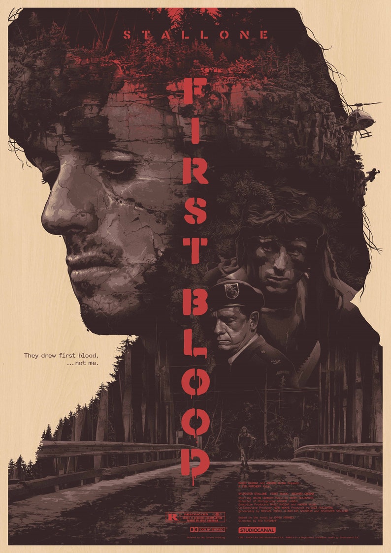 Rambo First Blood Soldier Vietnam Stallone Movie Film Poster Etsy
