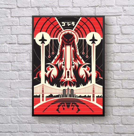Godzilla Reptil Nukleare Monster Apokalypse Film Film Poster Etsy