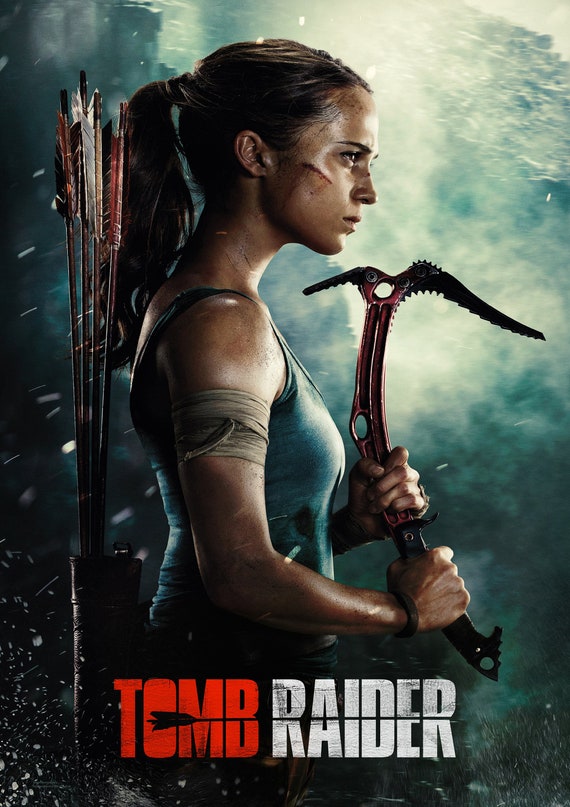 tomb raider movie cover poster etsy