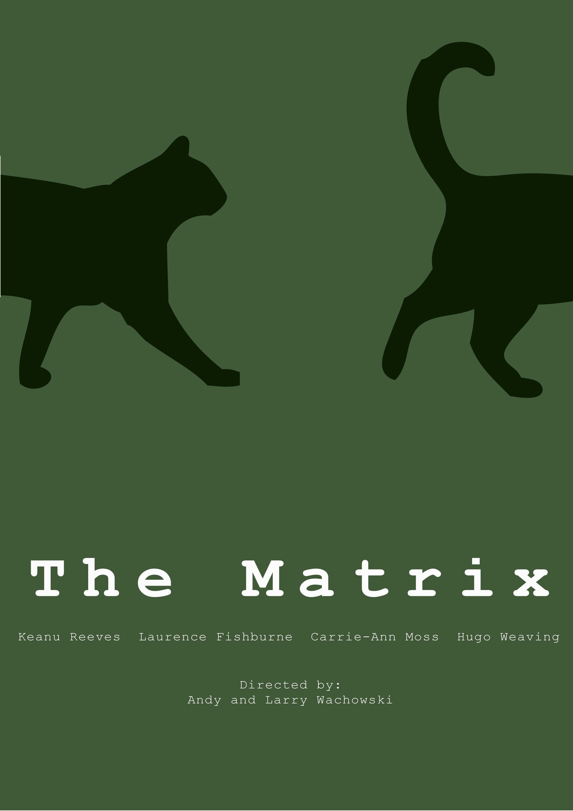 The Matrix The black cat Minimal artwork movie Poster Etsy