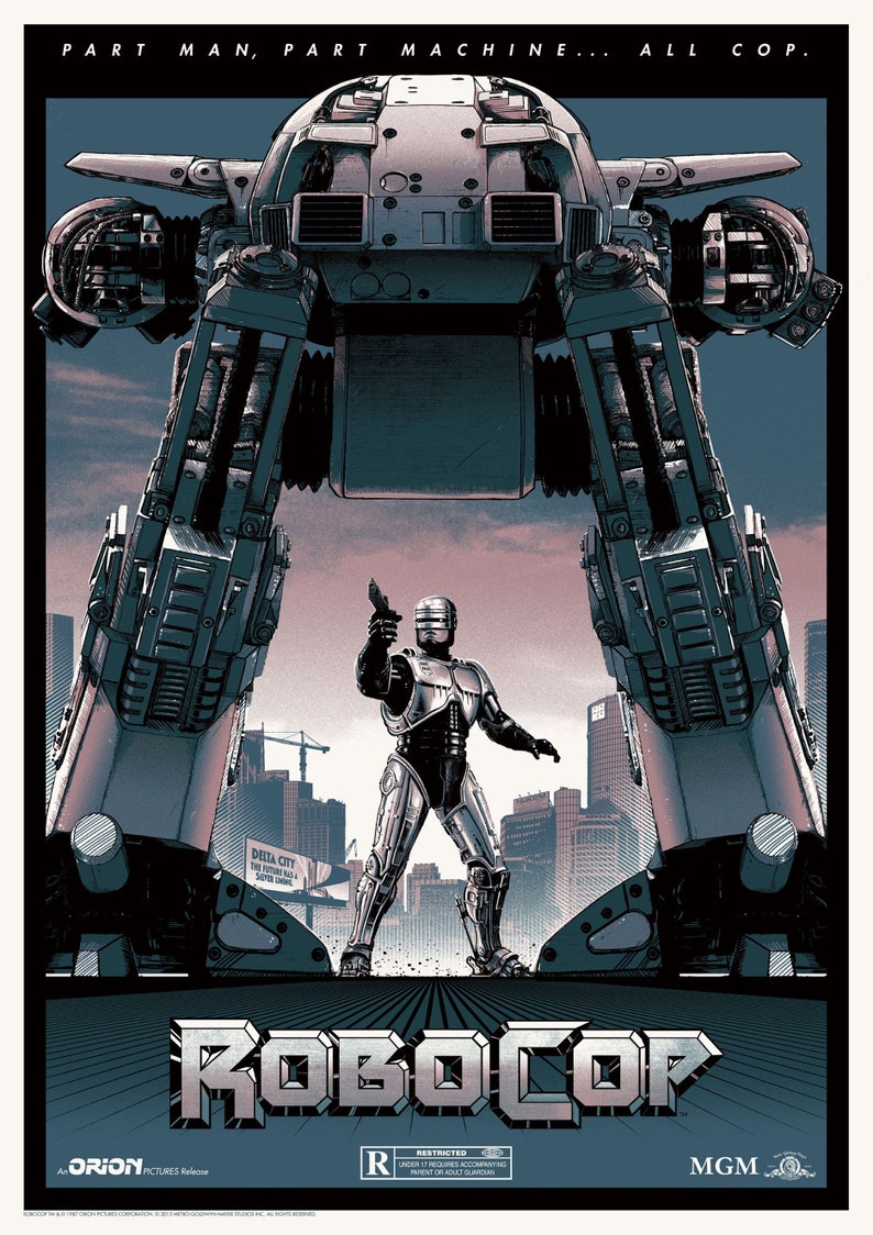 Part Machine .. All Cop Artwork Movie Poster Robocop Vs Ed 209 Part Man