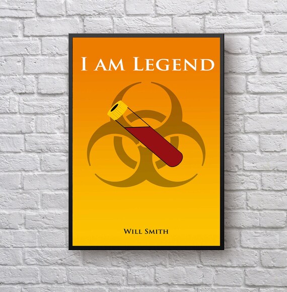 I Am Legend Artwork Minimal Movie Poster Etsy I Am Legend Artwork Minimal Movie Poster Etsy