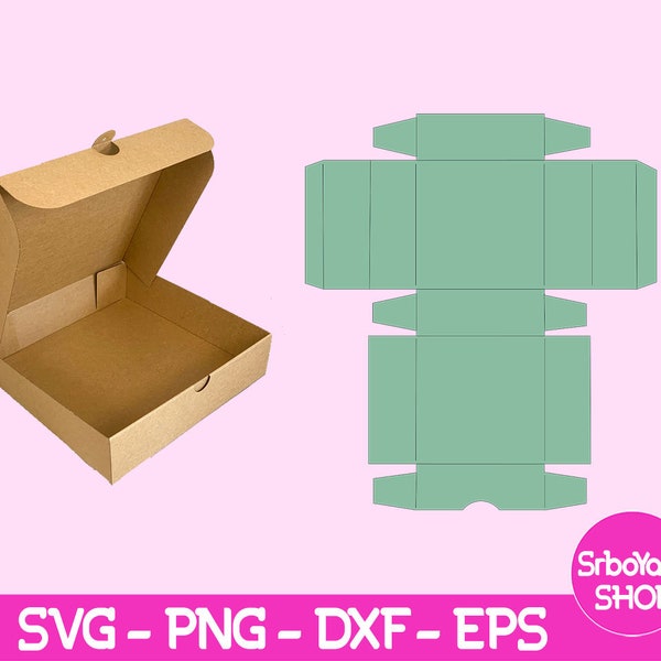 Klappbox Vorlage, Geschenkbox svg, einfache Box svg, Versandbox svg, Aufbewahrungsbox svg, druckbare Box svg, quadratische Box svg, druckbare Vorlage