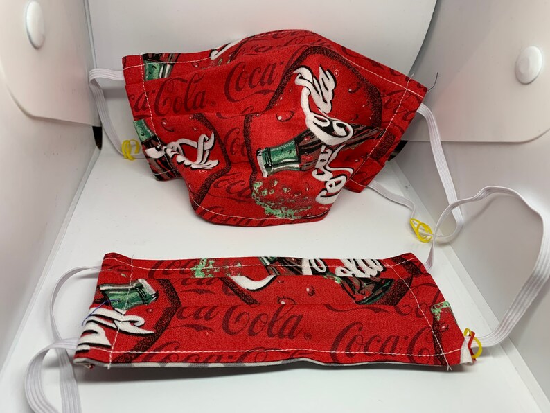 Face Mask Coca Cola large circles child or adult | Etsy