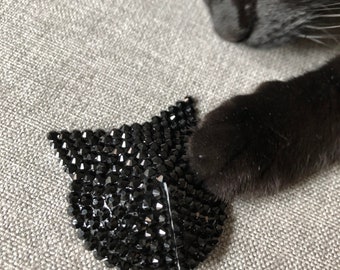 Schwarze Kristall und / oder weiße Perle Katze Burlesque pastie Strass Nippie Abdeckungen