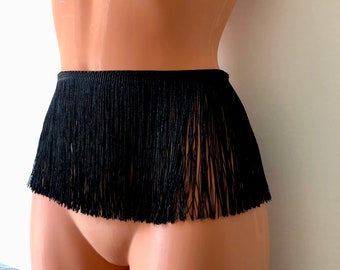 Shimmy fringe belt | adjustable elastic burlesque waist harness