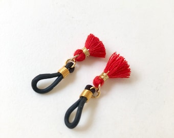 Red micro tassels non-piercing nippie jewelry