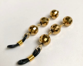 Gold faceted disco ball beads non-piercing nippie jewelry
