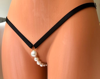 Perlen Dessous String String Tanga mit unterschiedlich großen Perlen in aufsteigender / absteigender Reihenfolge