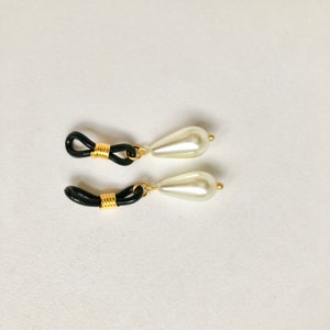 Ivory glass teardrop beads non-piercing nippie jewelry image 3