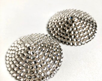 Klar / silber Kristall Burlesque pastie Strass Nippie Abdeckungen