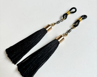 Black tassels swirling non-piercing nippie jewelry