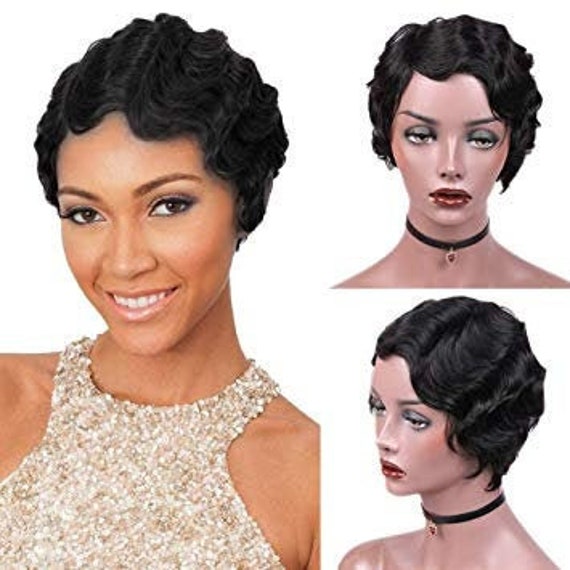 Sapphire Short Lace Human Hair Wigs For Women Brazilian Finger Etsy