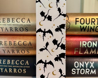 Dragon Bookmark | Black, White, and Gold | Book Lover Gift