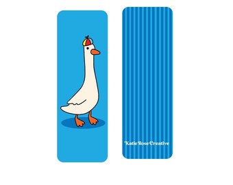 Silly Goose Bookmark | Blue Stripes, Book Lover Gift
