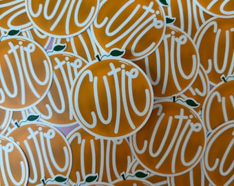 Cutie Orange Waterproof Vinyl Sticker | Laptop, Water Bottle Decal (3 inch)