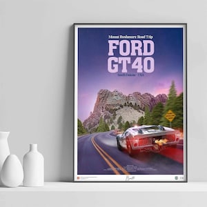 Ford GT40 mk II poster. wall art / car gift / car poster / racing / gt 40 / circuit