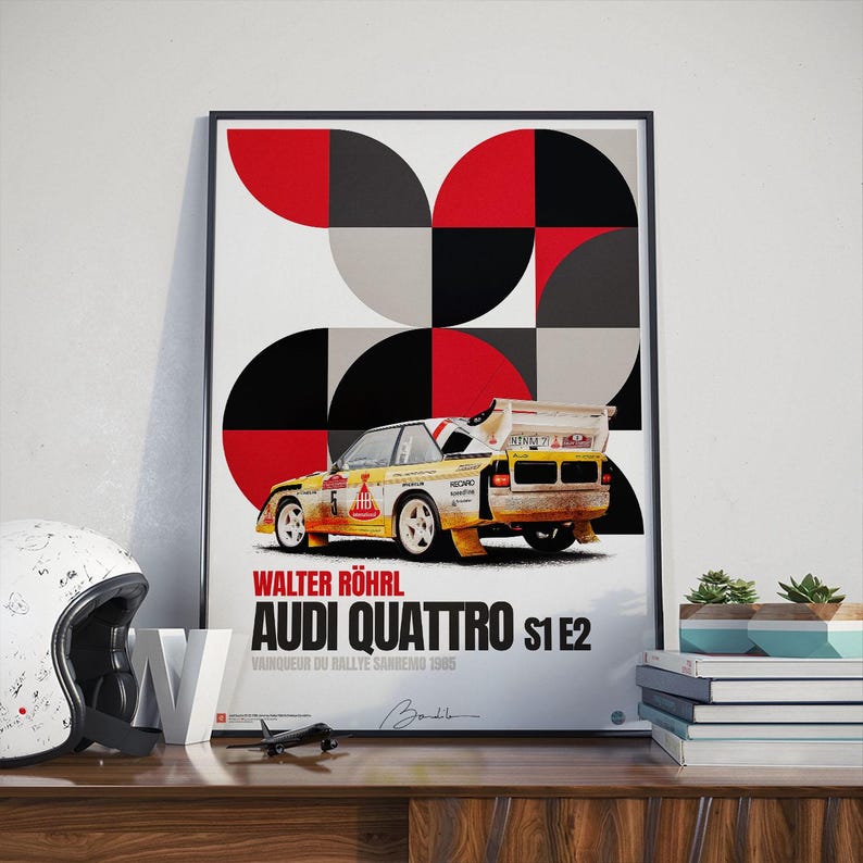 Audi Quattro S1 Poster – Sanremo Rally 1985/86 Racing Car Wall Art ...
