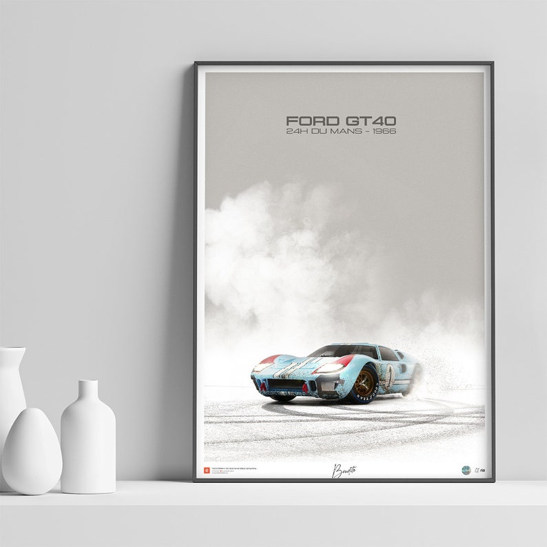 Affiche Ford GT40 Mk2 Le Mans 1966 Ken Miles Série | Etsy Israel