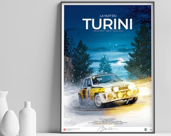 Affiche Renault 5 Turbo – Ragnotti & Andrie. Affiche voiture édition limitée, signée et numérotée.