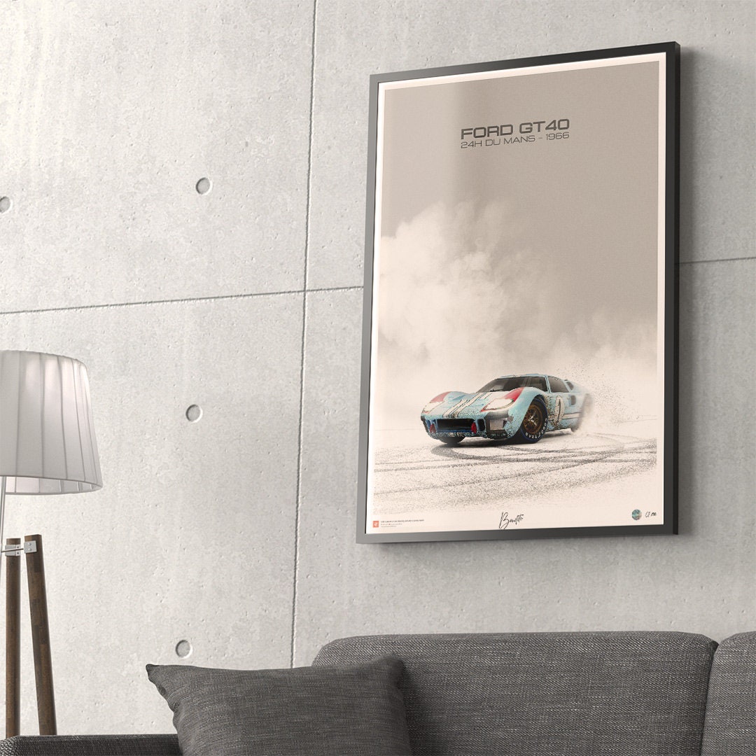 Ken Miles Ford Gt40 Poster : Ford GT40 Mk2 art posters – DDSOZ