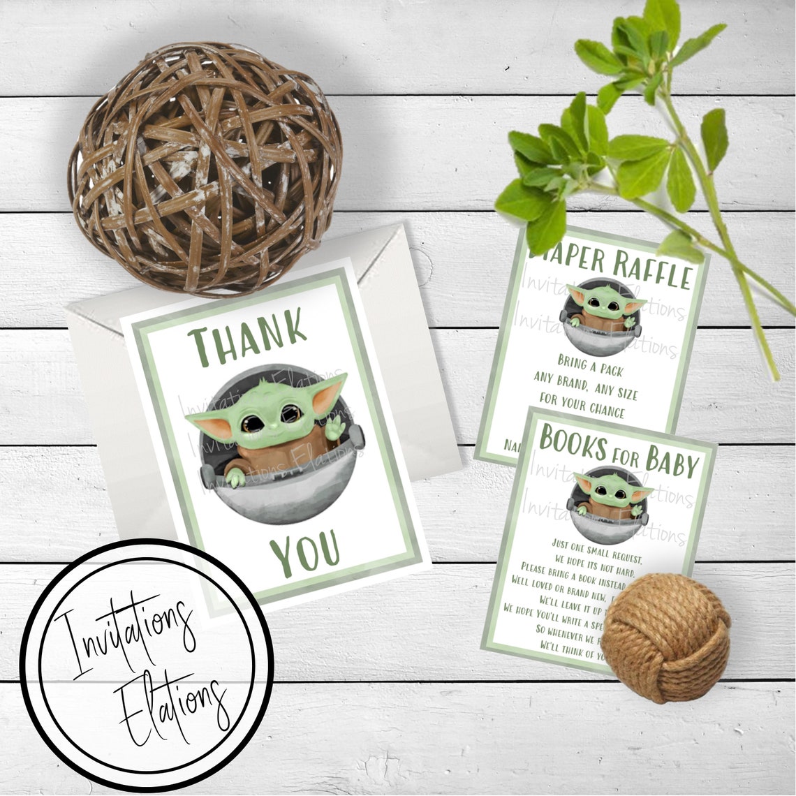 Star Wars Baby Yoda Baby Shower Invitation Suite Construye tu Etsy México