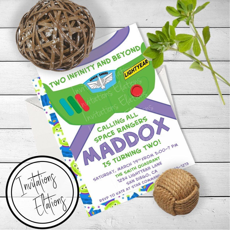 Toy Story Birthday Invitation - Two Infinity and Beyond Birthday Buzz Light Year Birthday Invitation - Digital and Printed Options Available 