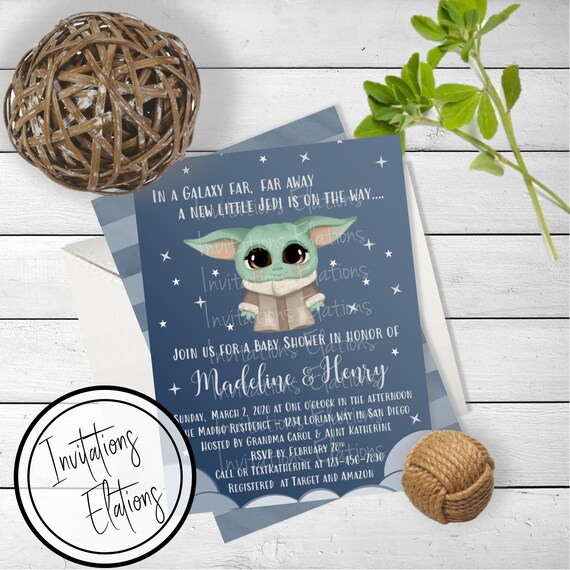 Star Wars Baby Yoda Baby Shower Invitation Suite Build Your Etsy