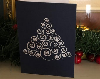 Christmas Tree Swirls Cards