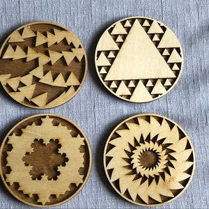 Set of 4 Coasters--triangle designs
