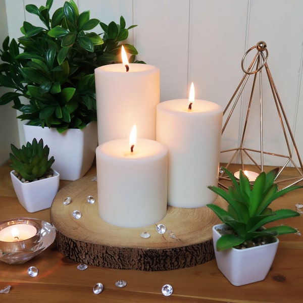 Soy Pillar Candles - Large, Medium, Small - Unscented - Vegan & Cruelty Free