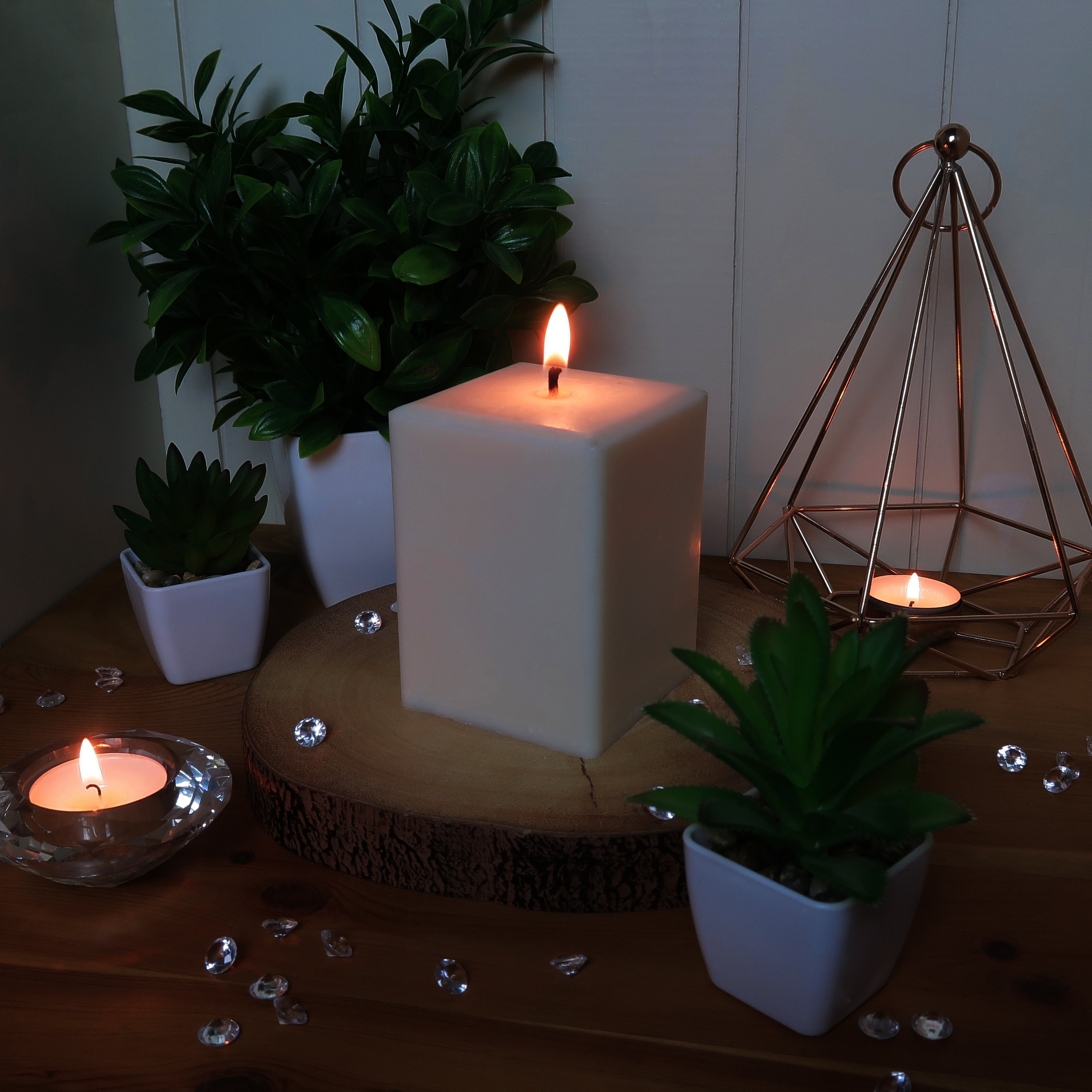 Soy Square Pillar Candles Large Unscented Vegan and Etsy UK