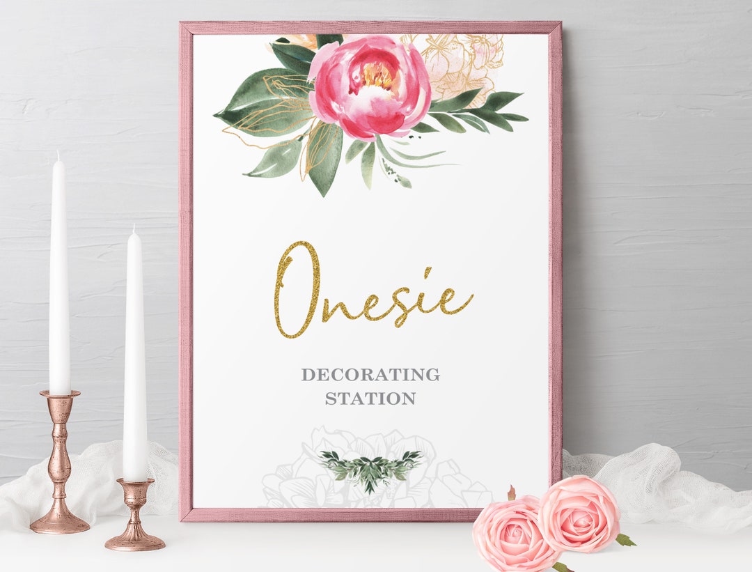 Onesie Decorating Station Sign Printable Baby Shower Decorate - Etsy
