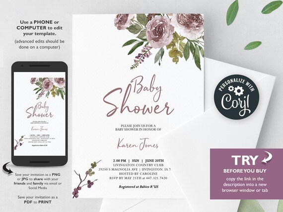 rose gold and pink baby shower invitations