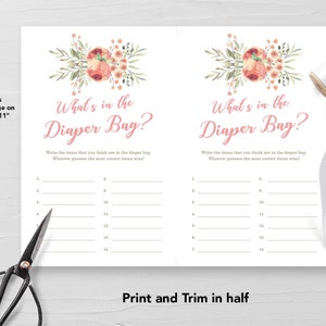 What's in the Diaper Bag Printable Baby Shower Game Baby - Etsy