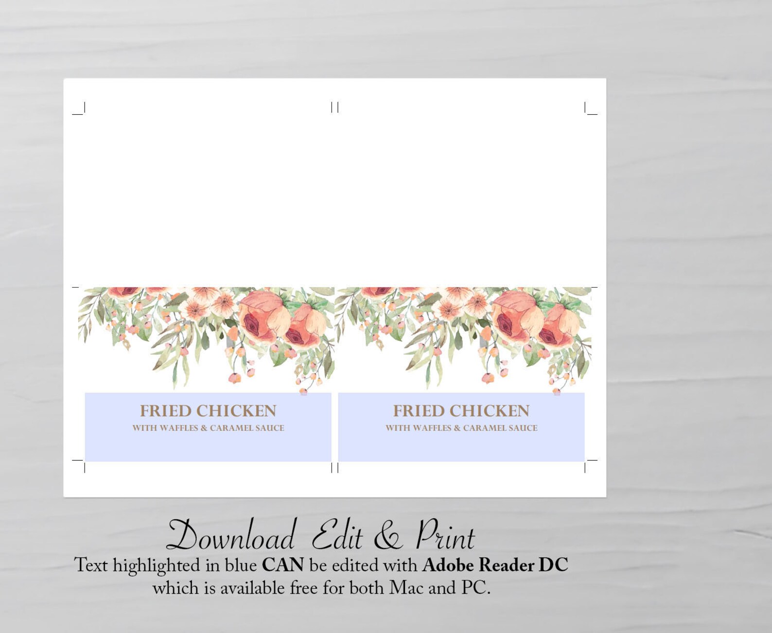 Buffet Sign EDITABLE Buffet Tent Card Printable Food Card - Etsy